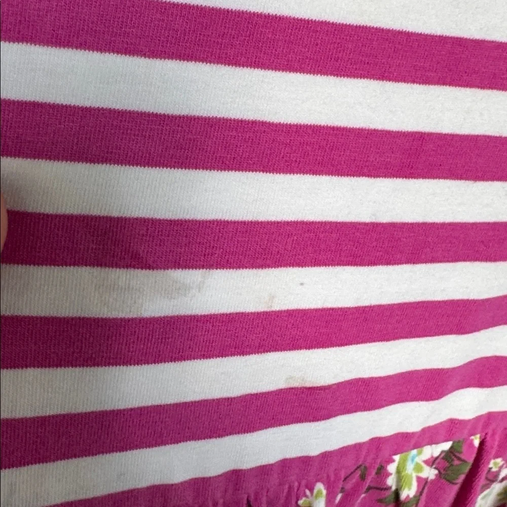 Matilda Jane Pink Striped Floral Dress size 8